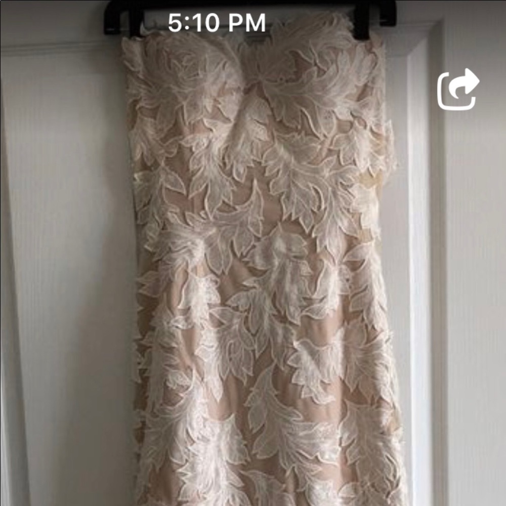 STUNNING! Worn once! Sand colored bridal gown. Can be a stellar Prom dress!